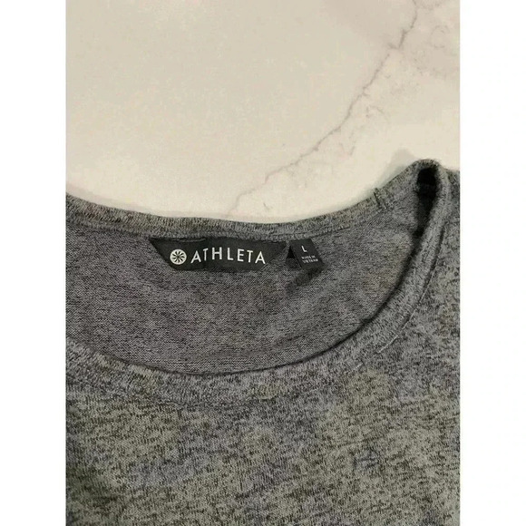 Athleta Pose Knit Long Sleeve Round Neck Athletic Top Gray Size Large Women's - Picture 1 of 4